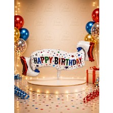 Parti Dükkanı 40 Inç Happy Birthday Kurdele Folyo Balon Helyum Uyumlu Büyük Boy Doğum Günü Parti Süsü