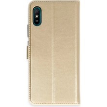 Uravas Store Xiaomi Redmi 9A Kılıf Trend S Plus Kapaklı Kılıf - Gold