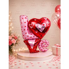Parti Dükkanı 36 Inç Love Yazılı Kalpli Folyo Balon Helyum Uyumlu Büyük Boy Sevgililer Günü Doğum Günü Parti Süsü