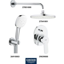 Grohe Bauedge Ankastre Banyo Bataryası Seti Gagasız(Oval Tepe Duşlu)