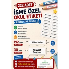 Msticker Okul Etiketi Kalem Defter Etiketi Özel Isim Yazılabilen Etiket - 222 Adet Beyaz Tasarım Mat Baskı