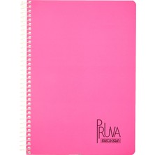 Hype Store Pruva A4 Pet Spiralli Karton Kapaklı Defter 144 Yaprak - Kareli - Fuşya