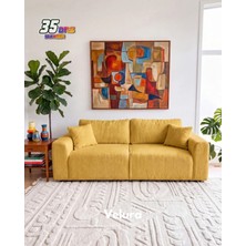 Velura Home & Living Sora 3+3 Yataklı ve Sandıklı Koltuk Takımı - Sarı