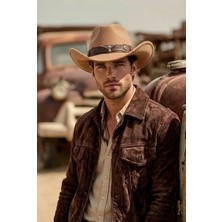Erkek Kovboy Fötr Şapka Kovboy Şapkası Kovboy Şapka Western Vintage Bohem Içten Ayarlanabilir