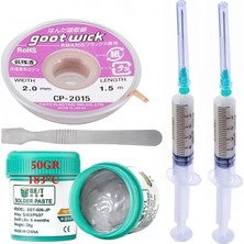 Smnr Best Solder Paste 183°C50GR Flux Lehim Toplama Lehim Emme Teli 2,0mm ve Metal Spatula SETI01