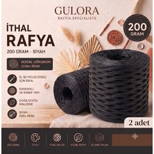 Gulora Ithal Rafya Kağıt Ip , 2'er Adet , 200'ER Gram G-12 Siyah Renk