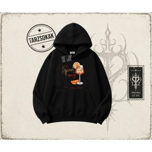 Tarzsokak Kadın Aperol Spiritz Oversize Unisex Kapşonlu Sweatshirt Beyaz