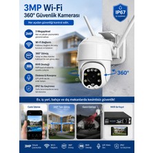 Umsn 3mp Wıfı Akıllı Güvenlik Kamerası 360 Derece Dönüş -Dinle/konuş