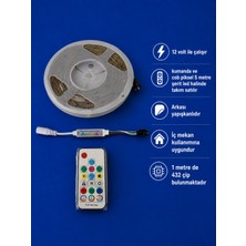 Sekizgen Led 12 Volt 5 Metre Piksel Hareketli Cob LED + Sese Duyarlı Piksel Kumanda Takım (Trafosuz)