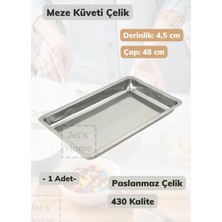 Jet's Home Çelik Meze Küveti 48 cm Paslanmaz Çelik Tabak