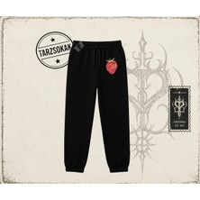 Tarzsokak Kadın Çilek Disco Unisex Jogger Eşofman Altı Beyaz