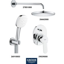 Grohe Bauedge Ankastre Banyo Bataryası Seti Gagasız(Oval Tepe Duşlu)