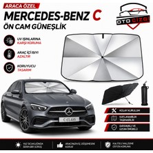 OtoÇizgi Mercedes C Şemsiye Tip Ön Cam Güneşliği Katlanabilir Uv Korumalı Araç Cam Güneşlik