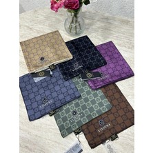 Vissona Monogram Twill Ipek Eşarp Lacivert