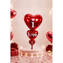Parti Dükkanı I Love You Kalpli Folyo Balon Helyum Uyumlu 107 cm Romantik Sevgili Balonu Sevgililer Günü Parti Süsü