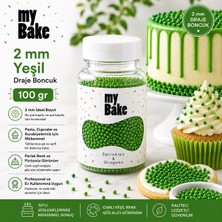 My Bake 2 mm Yeşil Draje Şeker – Pasta ve Tatlı Süsleme Şekeri 100gr