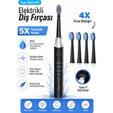 Robeve Auhma AMF13 Elektrikli Diş Fırçası | 15.000 Vpm Sonic Titreşim | 5 Temizlik Modu | 4 Yedek Fırça Başlığı | Type-C Şarj | Ipx7 Suya Dayanıklı | Şarjlı Diş Fırçası
