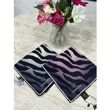 Vissona Twill Ipek Eşarp Zebra Leylak
