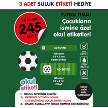 Okul Etiketi Futbol Temalı Isme Özel Okul Etiketi Suluk Etiketi Hediyelidir Stıcker Toplam 245 Adet