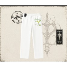 Tarzsokak Kadın Margarita Unisex Baggy Eşofman Altı Beyaz