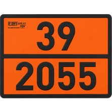 Badem10 Adr Tehlikeli Madde Taşıma Plakası 40 × 30 cm | Metal Turuncu Uyarı Levhası | 39-2055