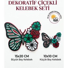 Moodmaker Store Çiçek Motifli Dekoratif Kelebek Figürü Çocuk Odası ve Duvar Süsü Hediyelik Aksesuar