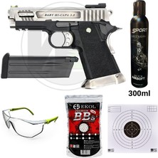 We 3.8 Velocıraptor Hı Capa Airsoft  Greengas, BB ve Koruyucu Gözlük,Hedef Kağıdı Hediyeli
