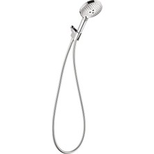 Hansgrohe Raindance Select S Ayarlanabilir 12,7 cm El Duş Başlığı Seti Modern 3 Sprey Pudra Yağmuru, Tam ve Masajlı Kolay Kurulum Krom Hortum, 1,75 Gpm, 04905000