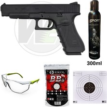 We G34 Gen4  Airsoft  Greengas, BB ve Koruyucu Gözlük,Hedef Kağıdı Hediyeli