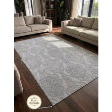 NarStore Home Rölyef Gri Joy Modern Yumuşak Dokulu Kabartmalı Kaymaz Taban Kesme Halı Yolluk