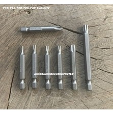 Gfb-Byt Çelik 50MM Tork Uç Seti Yıldız Bits Uç T10 T15 T20 T25 T30 T40 Mıknatıslı 7pcs