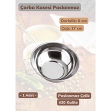 Jet's Home Çorba Kasesi Paslanmaz Kase Yoğurt Kasesi Meyve Kasesi Çelik 17 cm