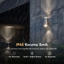 FoneLight Gala Duo 27 cm Çift Yönlü LED Duvar Apliği Antrasit Alüminyum Cam Detaylı IP65 Dış Mekan Bahçe Aydınlatması 3000K