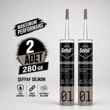 Selsil Şeffaf Genel Amaçlı Silikon 280 gr Cam Pvc Seramik Banyo Mutfak Sızdırmazlık