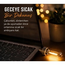 Ak Avm 1 Adet USB Mini LED Işık Şeffaf Filament Tasarım Gece Lambası
