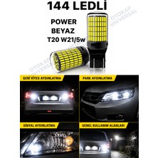 Otokap Universal T20 Çift Duy 144 LED Ampul Beyaz Canbus Park Sinyal Stop Geri Vites Iç Aydınlatma LED Ampul 2 Adet Universal