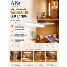 Ak Avm 3 Işık Modlu Mıknatıslı ve Yapışkanlı Çok Amaçlı Şarjlı Kablosuz LED Lamba