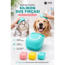 Hayal Patishop Kedi Köpek Şampuan Hazneli Silikon Duş Fırçası Banyo ve Masaj Tarağı