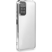 Uravas Store Xiaomi Redmi Note 11 Kılıf Razer Lensli Silikon - Gümüş
