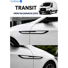 CarEste Ford Transit Uyumlu Krom Yan Çamurluk Çıtası Parlak Siyah Abs 4 Parça