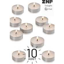 Seraser Home Tekstil 10 Adet | Vanilya Kokulu Tealight Mum | 4 Saat Yanar | Dekoratif Mumluk Mumu