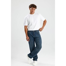 #erkekjean %100 Pamuk Orta Koyu Indigo Denim Rahat Konforlu DAVID13 Bol Kesim Erkek Jean Pantolon