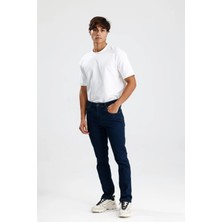 #erkekjean CLINT50 Straight Fit Koyu Indigo Denim Rahat Konforlu Erkek Jean Pantolon