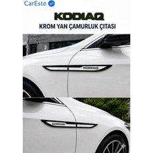 CarEste Skoda Kodıaq Uyumlu 4 Parça Krom Yan Çamurluk Çıtası