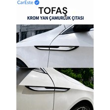 CarEste Tofaş Şahin Doğan Kartal Krom Yan Çamurluk Çıtası 4 Parça Paslanmaz Krom Abs Aksesuar