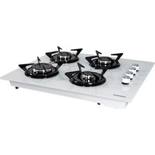 Luxell Set Üstü Doğalgaz Ocak Beyaz Cam Oval  – LX-40TSHDF