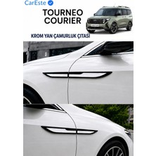 CarEste Tourneo Courier Krom Yan Çamurluk Çıtası 4 Parça Abs Parlak Siyah 2023 ve Üzeri Uyumlu