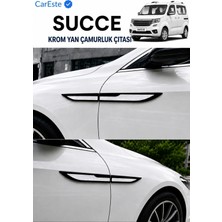 CarEste Dfm Succes Krom Yan Çamurluk Çıtası 4 Parça Abs Parlak Siyah