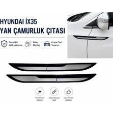CarEste Hyundai IX35 Yan Çamurluk Çıtası Parlak Siyah Abs Koruyucu Seti