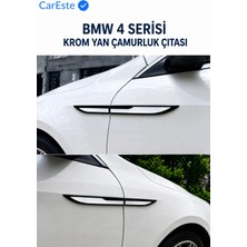 CarEste Bmw 4 Serisi Krom Yan Çamurluk Çıtası 4 Parça 3m Bantlı Araç Aksesuarı
